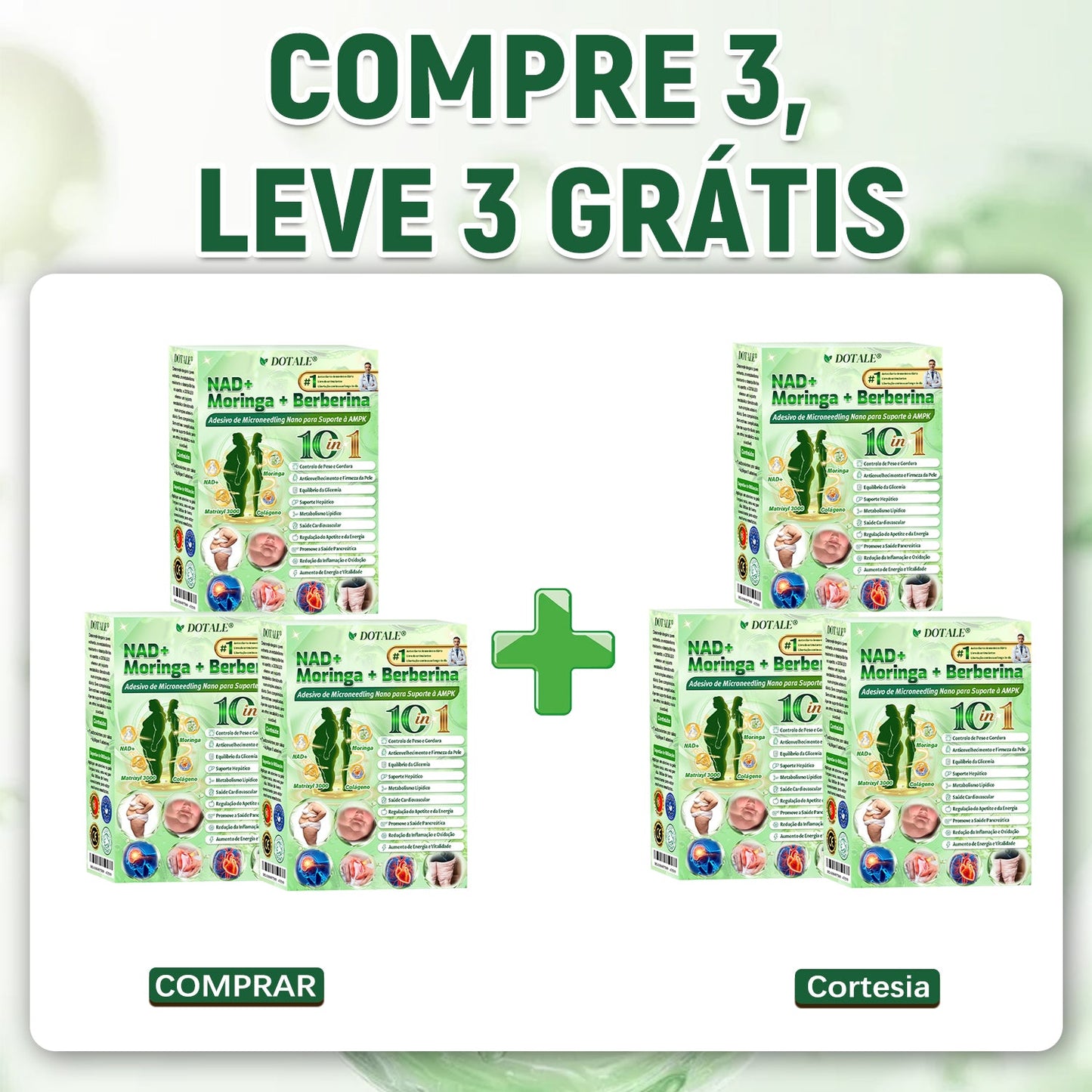 DOTALE® NAD+ Moringa Berberina AMPK | Adesivo Nano Microagulhas ✅ 1x/dia | Resultados visíveis em 7 dias