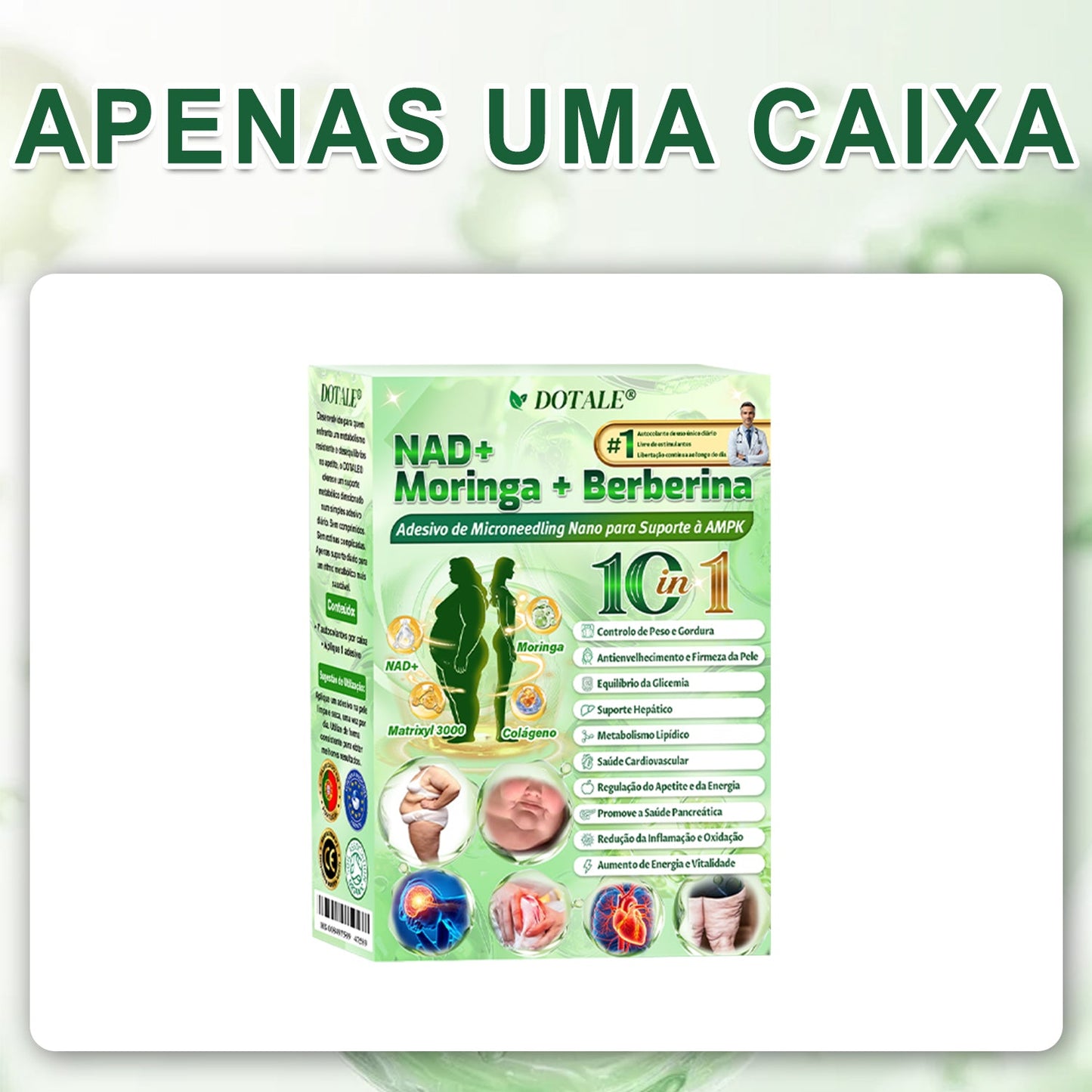 DOTALE® NAD+ Moringa Berberina AMPK | Adesivo Nano Microagulhas ✅ 1x/dia | Resultados visíveis em 7 dias