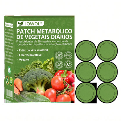 🥦 Loja Oficial | IOWOL® Patch Metabólico de Vegetais DiárioReúne extratos orgânicos e fitonutrientes de 39 vegetais e plantas verdes.Auxilia a desintoxicação, digestão e reinício metabólico, além de elevar a energia e o bem-estar diário.