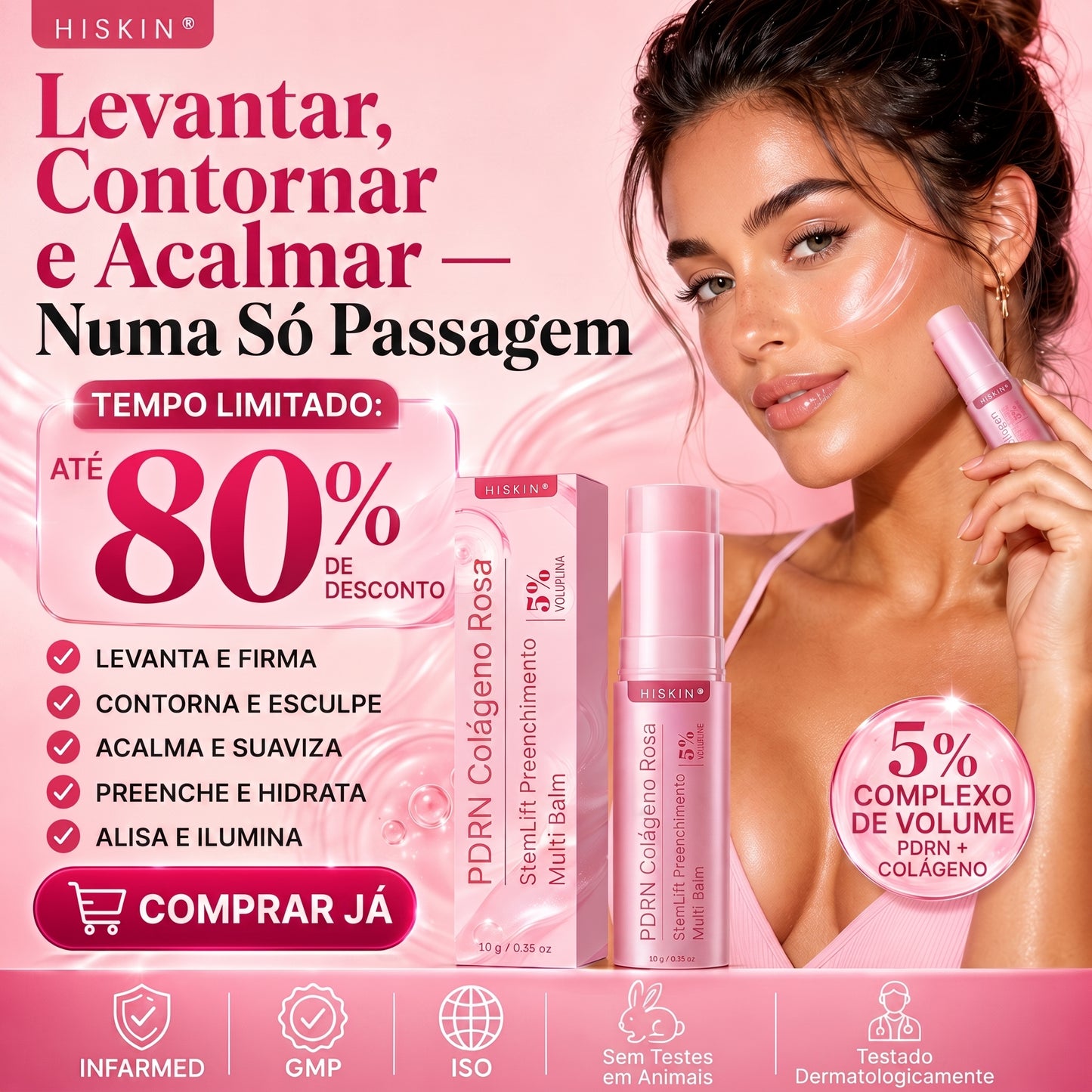 𝐇𝐈𝐒𝐊𝐈𝐍® 𝐏𝐃𝐑𝐍 𝐏𝐢𝐧𝐤 𝐂𝐨𝐥𝐥𝐚𝐠𝐞𝐧 𝐒𝐭𝐞𝐦𝐋𝐢𝐟𝐭 𝐏𝐥𝐮𝐦𝐩𝐢𝐧𝐠 𝐌𝐮𝐥𝐭𝐢 𝐁𝐚𝐥𝐦 𝐟𝐨𝐫 𝐔𝐧𝐝𝐞𝐫-𝐄𝐲𝐞𝐬, 𝐍𝐞𝐜𝐤, 𝐅𝐨𝐫𝐞𝐡𝐞𝐚𝐝, 𝐒𝐦𝐢𝐥𝐞 𝐋𝐢𝐧𝐞𝐬,𝐅𝐢𝐫𝐦𝐢𝐧𝐠, 𝐋𝐢𝐟𝐭𝐢𝐧𝐠, 𝐅𝐮𝐥𝐥𝐞𝐫-𝐋𝐨𝐨𝐤𝐢𝐧𝐠 𝐂𝐮𝐫𝐯𝐞𝐬 & 𝐒𝐤𝐢𝐧 𝐂𝐨𝐦𝐟𝐨𝐫𝐭